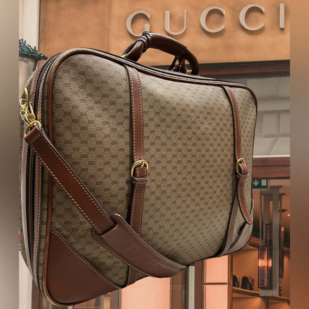 Gucci Authentic Interlocking G Logo Supreme Suitcase/Shoulder Bag
